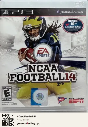 NCAA Football 14 PlayStation 3, NTSC box front