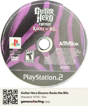 Guitar Hero Encore: Rocks the 80s PlayStation 2, NTSC disc