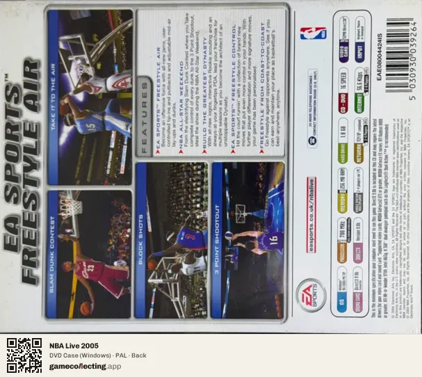 NBA Live 2005 Computer, PAL box back