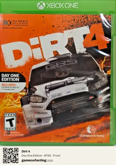 Dirt 4 Xbox One, NTSC box front