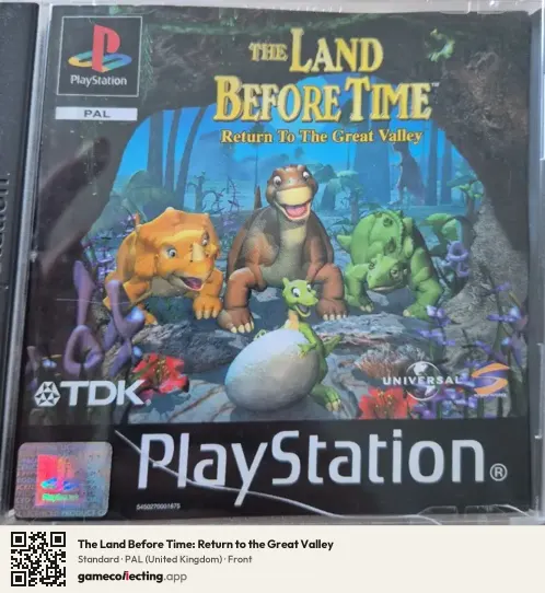 The Land Before Time: Return to the Great Valley PlayStation, United Kingdom box front