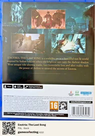 Enotria: The Last Song PlayStation 5, PAL box back
