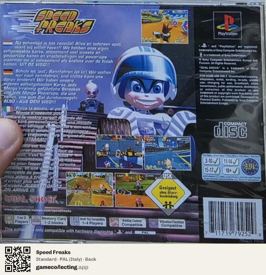 Speed Freaks PlayStation, Italy box back