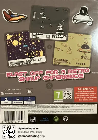 Spacewing War PlayStation 4, PAL box back