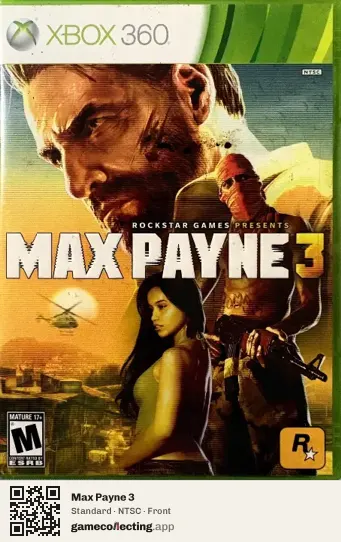 Max Payne 3 Xbox 360, NTSC box front