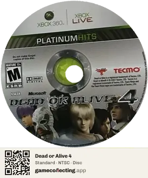 Dead or Alive 4 Xbox 360, NTSC disc