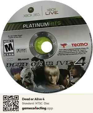 Dead or Alive 4 Xbox 360, NTSC disc