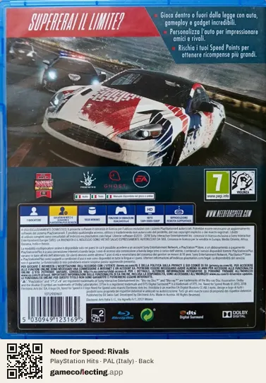 Need for Speed: Rivals PlayStation 4, Italy box back