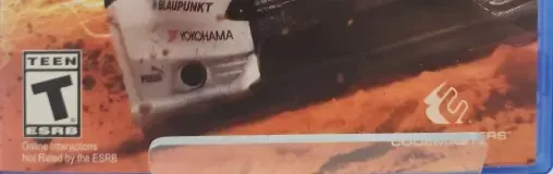 Dirt 4, the ESRB box on its front