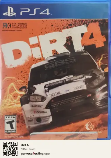 Dirt 4 PlayStation 4, NTSC box front