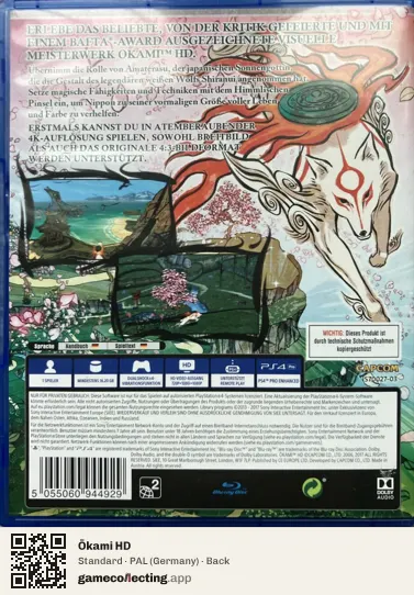 Ōkami HD PlayStation 4, Germany box back