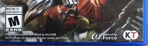 Attack on Titan, the ESRB box on its front