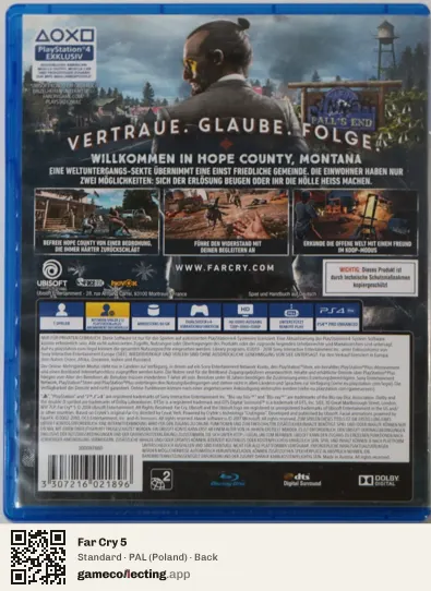Far Cry 5 PlayStation 4, Poland box back
