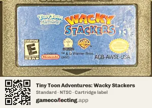 Tiny Toon Adventures: Wacky Stackers Game Boy Advance, NTSC cartridge label