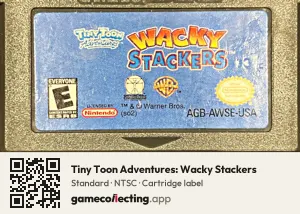Tiny Toon Adventures: Wacky Stackers Game Boy Advance, NTSC cartridge label