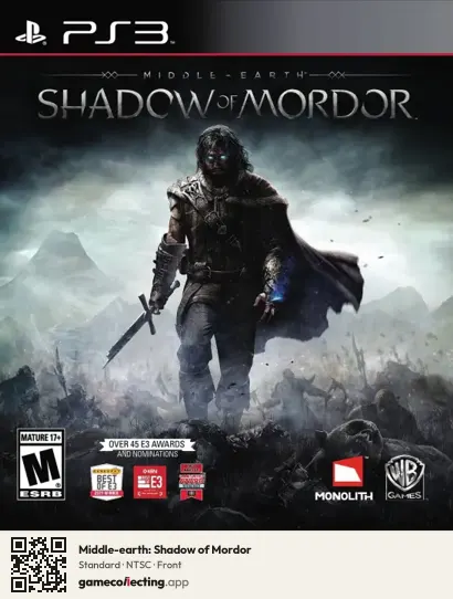 Middle-earth: Shadow of Mordor PlayStation 3, NTSC box front
