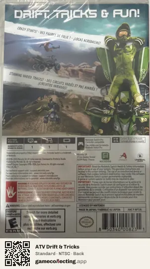 ATV Drift & Tricks Nintendo Switch, NTSC box back