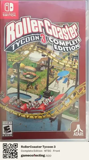 RollerCoaster Tycoon 3 Nintendo Switch, NTSC box front