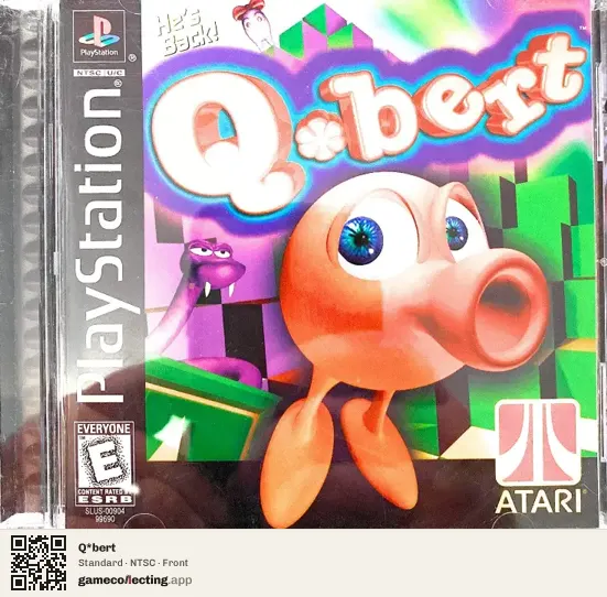 Q*bert PlayStation, NTSC box front