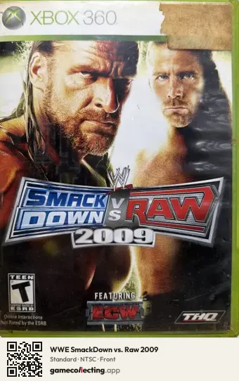 WWE SmackDown vs. Raw 2009 Xbox 360, NTSC box front