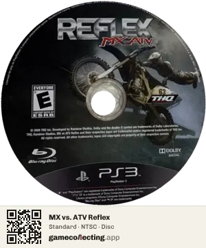 MX vs. ATV Reflex PlayStation 3, NTSC disc