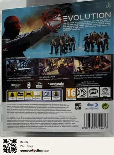 Brink PlayStation 3, PAL box back