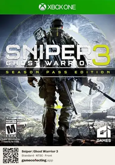 Sniper: Ghost Warrior 3 Xbox One, NTSC box front