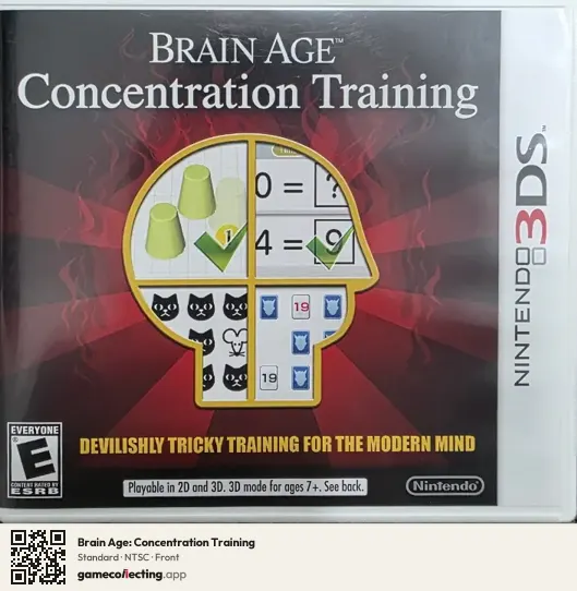 Brain Age: Concentration Training Nintendo 3DS, NTSC box front