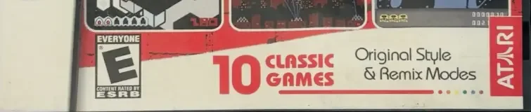 Retro Atari Classics, the ESRB box on its front