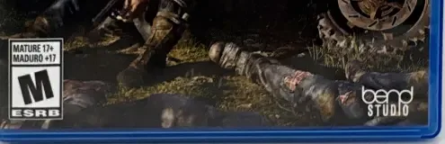 Days Gone, the ESRB box on its front