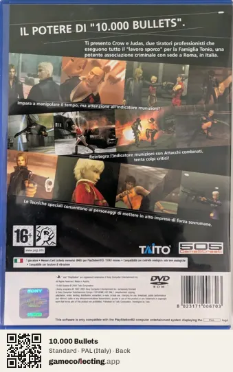 10.000 Bullets PlayStation 2, Italy box back
