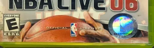NBA Live 06, the ESRB box on its front