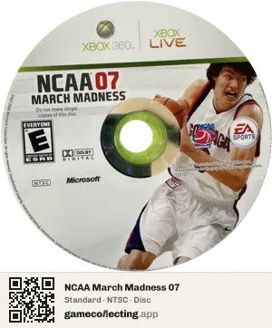 NCAA March Madness 07 Xbox 360, NTSC disc