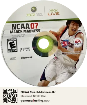 NCAA March Madness 07 Xbox 360, NTSC disc