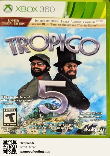 Tropico 5 Xbox 360, NTSC box front