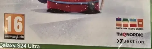 South Park: Snow Day!, the PEGI square on its front