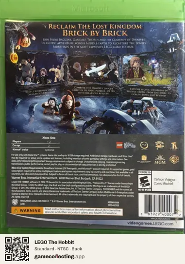 LEGO The Hobbit Xbox One, NTSC box back