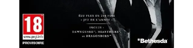 The Elder Scrolls V: Skyrim, the PEGI square on its front