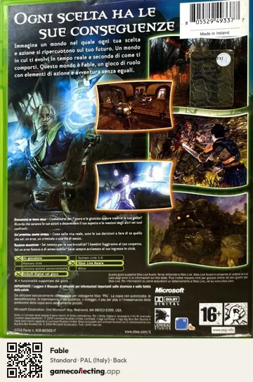 Fable Xbox, Italy box back