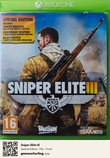 Sniper Elite III Xbox One, PAL box front