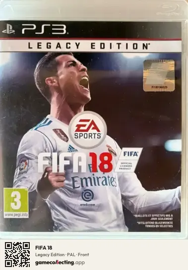 FIFA 18 PlayStation 3, PAL box front