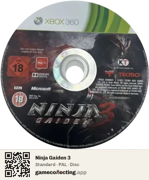 Ninja Gaiden 3 Xbox 360, PAL disc