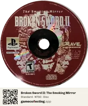 Broken Sword II: The Smoking Mirror PlayStation, NTSC disc