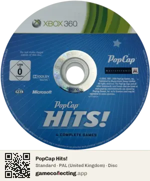 PopCap Hits! Xbox 360, PAL disc