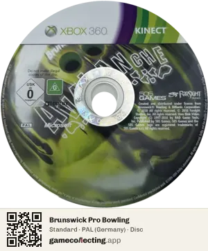 Brunswick Pro Bowling Xbox 360, PAL disc