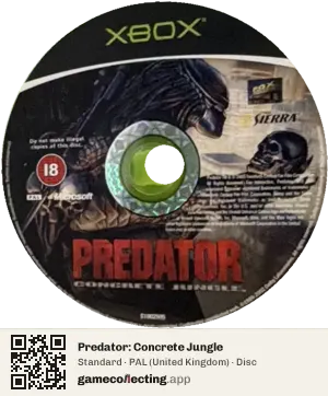 Predator: Concrete Jungle Xbox, PAL disc