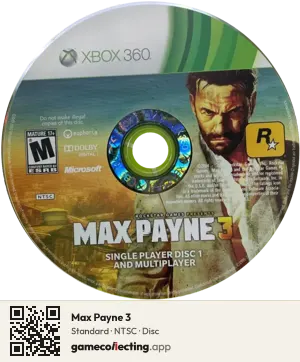Max Payne 3 Xbox 360, NTSC disc