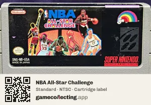 NBA All-Star Challenge Super Nintendo Entertainment System, NTSC cartridge label