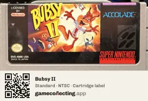 Bubsy II Super Nintendo Entertainment System, NTSC cartridge label