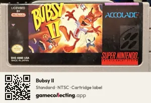 Bubsy II Super Nintendo Entertainment System, NTSC cartridge label
